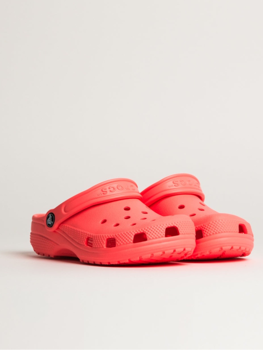 CROCS Sz J 3 Kids Coral Slip-On Clog with Heel Strap (fits Women’s 5.5)